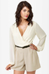 One For All Backless Cream Romper