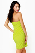 Midnight Masquerade Strapless Chartreuse Dress