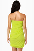 Midnight Masquerade Strapless Chartreuse Dress