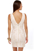 Midas Sign Ivory and Gold Striped Dress