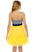 Bradshaw's Beloved Strapless Navy and Yellow Dress