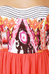 Skip to My Luau Strapless Coral Red Maxi Dress