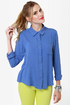 Cute As a Button-Up Backless Blue Top
