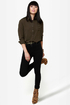 Cute As a Button-Up Backless Olive Green Top