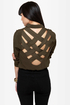 Cute As a Button-Up Backless Olive Green Top