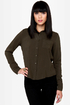 Cute As a Button-Up Backless Olive Green Top