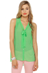 Sleeveless in Seattle Sheer Mint Green Top
