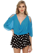 Name Dropper Short Sleeve Blue Top