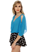 Name Dropper Short Sleeve Blue Top