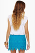 High Tea Aqua Blue Lace Mini Skirt