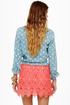 High Tea Coral Red Lace Mini Skirt