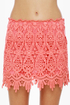 High Tea Coral Red Lace Mini Skirt