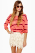High Tea Cream Lace Mini Skirt