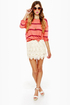 High Tea Cream Lace Mini Skirt