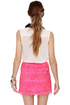 Parade-y Bunch Hot Pink Lace Mini Skirt