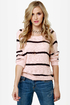 Cuddled Up Pink Striped Sweater