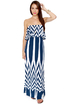 Water Sign Ivory and Blue Maxi Dress