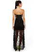 Inescapable Lace Strapless Black Dress