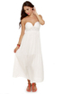 Graced by Lace Strapless Ivory Lace Maxi Dress