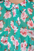 Boutonniere Up Sheer Floral Print Top