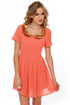 Collar Make you Holla Sequin Coral Dress