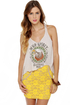One Rad Girl Brooke Yellow Lace Mini Skirt