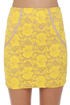 One Rad Girl Brooke Yellow Lace Mini Skirt