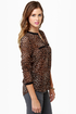 Olive & Oak One Feline Day Sheer Leopard Print Top