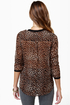 Olive & Oak One Feline Day Sheer Leopard Print Top