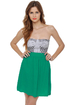 O'Neill Wild Tribe Sea Green Strapless Dress