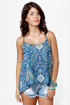 O\'Neill Love Struck Blue Paisley Print Tank Top