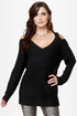 A Bolder Shoulder Black Sweater
