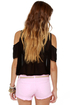 Shortcut-off Slashed Pink Denim Shorts