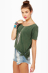 RVCA Heavy Days Knit Green Top