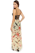 Bad to the Bustier Feather Print Maxi Dress