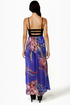 Bad to the Bustier Blue Floral Print Maxi Dress