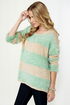 Polar Opposites Mint and Beige Sweater