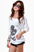 Crossbones Beaded Ivory Sweater