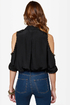Mag-neato Black Button-Up Studded Top