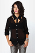 Back to Skull Black Button-Up Top
