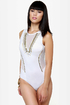 Stud-y Abroad Studded White Bodysuit