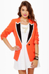 Hearts Ablaze Coral Orange Blazer
