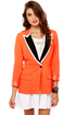 Hearts Ablaze Coral Orange Blazer