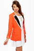Hearts Ablaze Coral Orange Blazer