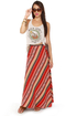 Roxy Mellow Mystique Red Wraparound Maxi Skirt
