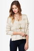 Roxy Rochester Beige Cropped Sweater
