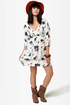 Roxy For Love Beige Floral Print Dress