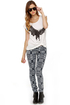 Roxy Skinny Slides Grey Print Skinny Jeans