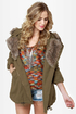 Parka Avenue Army Green Coat