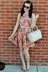 Florid Pro's Coral Floral Print Dress
